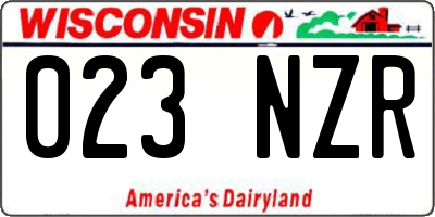 WI license plate 023NZR