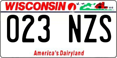 WI license plate 023NZS