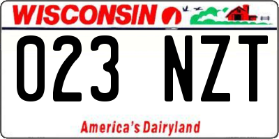WI license plate 023NZT
