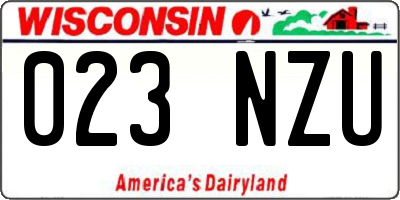 WI license plate 023NZU