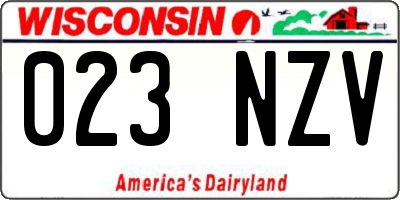 WI license plate 023NZV