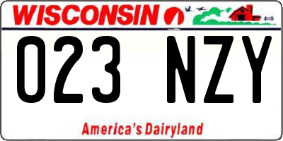 WI license plate 023NZY