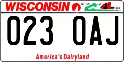 WI license plate 023OAJ