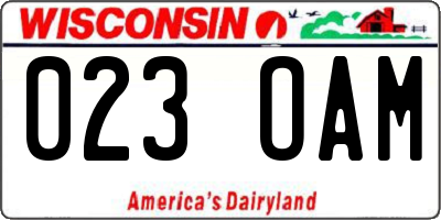 WI license plate 023OAM
