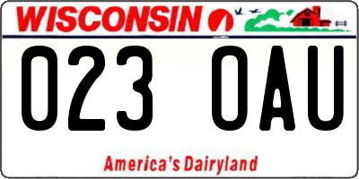 WI license plate 023OAU