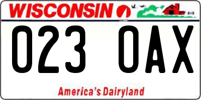 WI license plate 023OAX