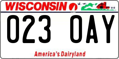 WI license plate 023OAY
