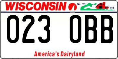 WI license plate 023OBB