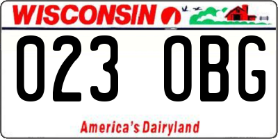 WI license plate 023OBG