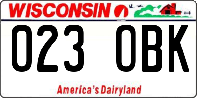 WI license plate 023OBK