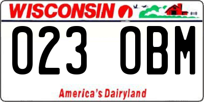 WI license plate 023OBM