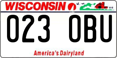 WI license plate 023OBU
