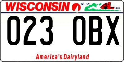 WI license plate 023OBX