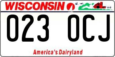 WI license plate 023OCJ
