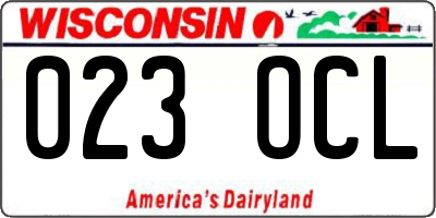 WI license plate 023OCL