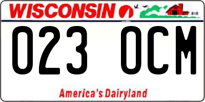 WI license plate 023OCM