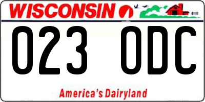 WI license plate 023ODC