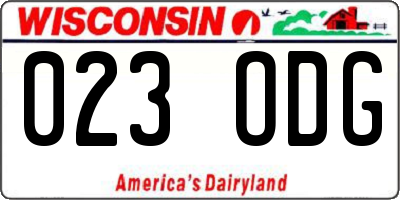 WI license plate 023ODG