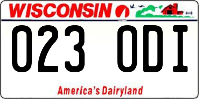 WI license plate 023ODI