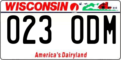 WI license plate 023ODM