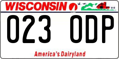 WI license plate 023ODP