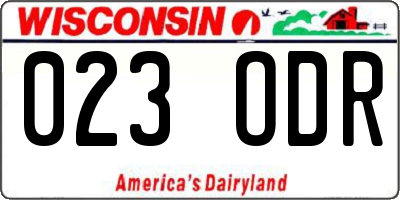 WI license plate 023ODR