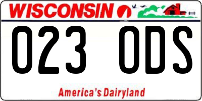 WI license plate 023ODS