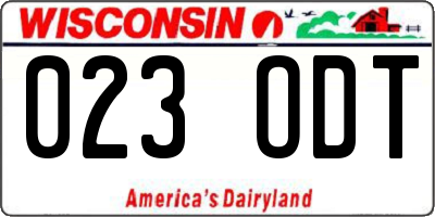 WI license plate 023ODT