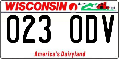 WI license plate 023ODV