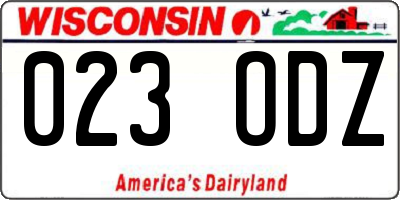 WI license plate 023ODZ