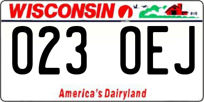 WI license plate 023OEJ