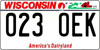 WI license plate 023OEK