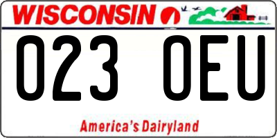 WI license plate 023OEU