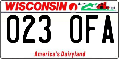 WI license plate 023OFA