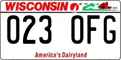 WI license plate 023OFG