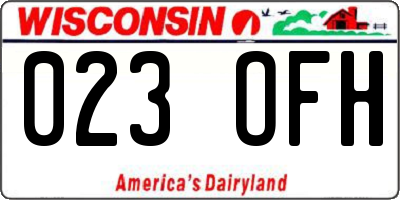 WI license plate 023OFH