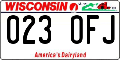WI license plate 023OFJ
