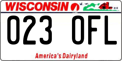 WI license plate 023OFL