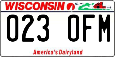WI license plate 023OFM