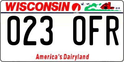 WI license plate 023OFR