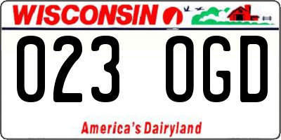 WI license plate 023OGD