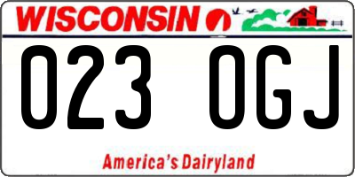 WI license plate 023OGJ