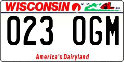 WI license plate 023OGM