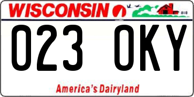 WI license plate 023OKY