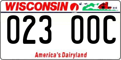 WI license plate 023OOC