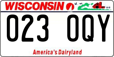 WI license plate 023OQY
