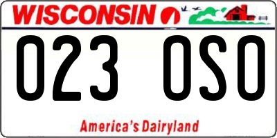 WI license plate 023OSO