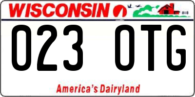 WI license plate 023OTG