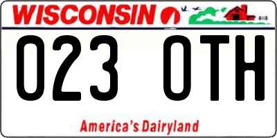 WI license plate 023OTH