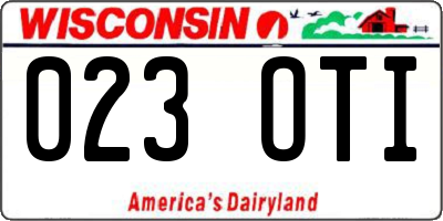 WI license plate 023OTI